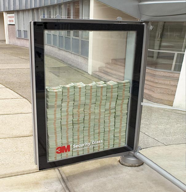 Plenty of money inside the 3M security glass.