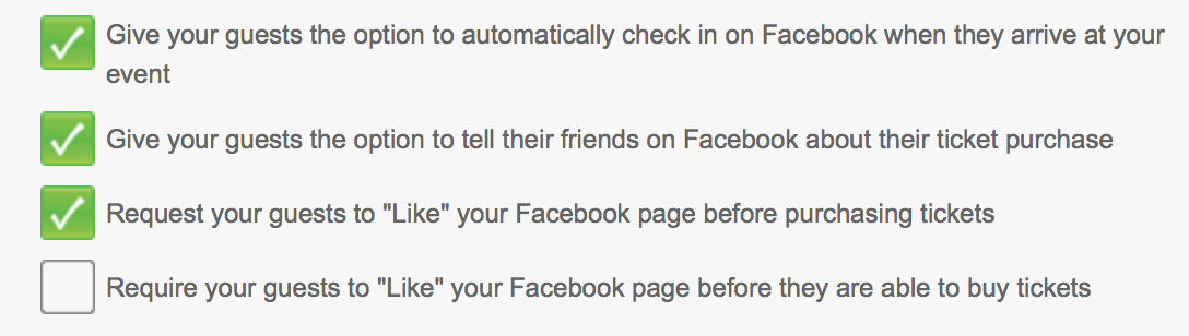Facebook integration options