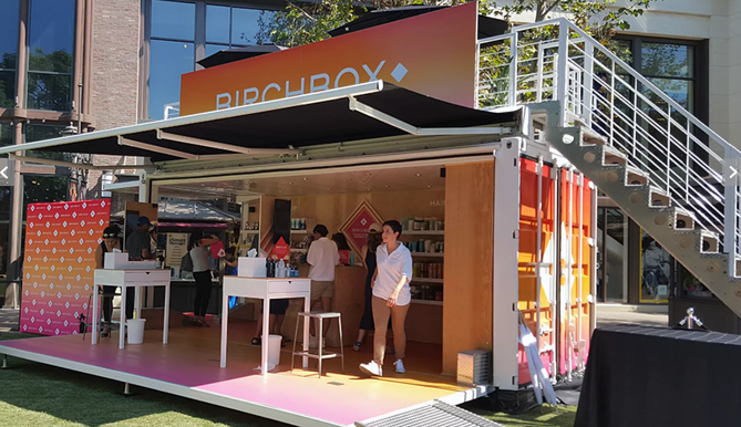 birchbox outdoor pop up shop