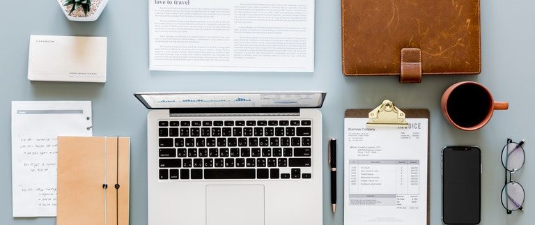 an event planner's desk