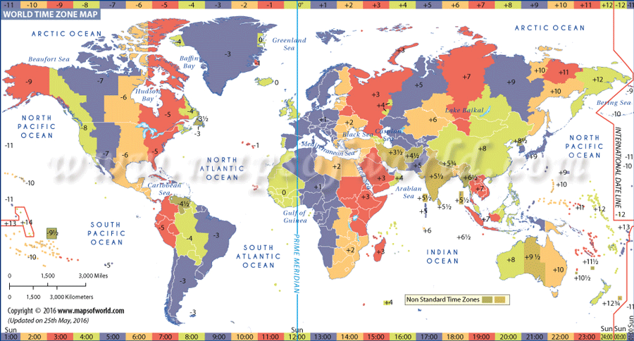 world time zone map
