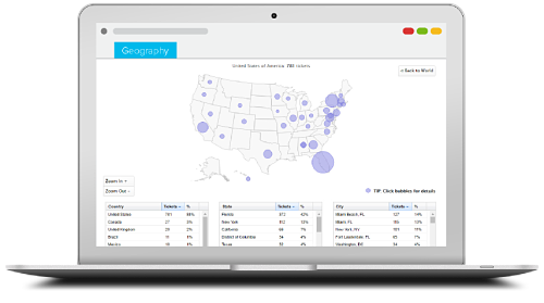 geography of the united states displayed on laptop screen