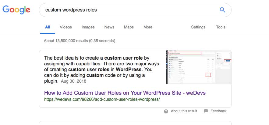 featured snippet