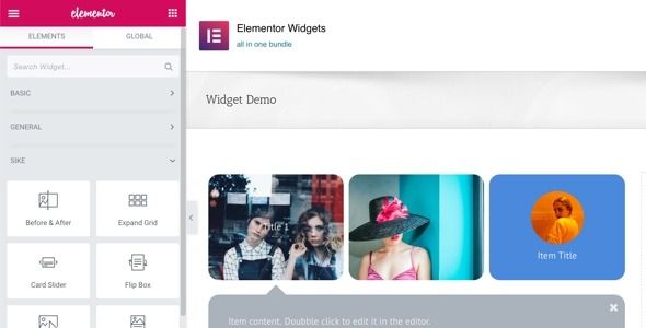 elementor widgets screen