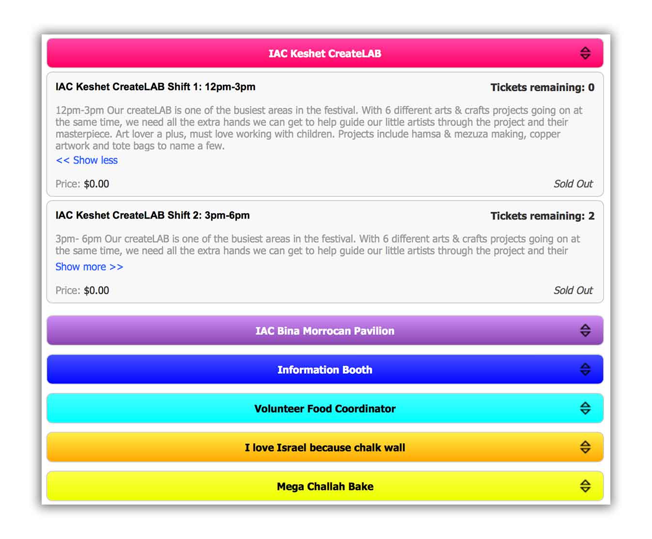 IAC Keshet CreateLAB volunteer event page