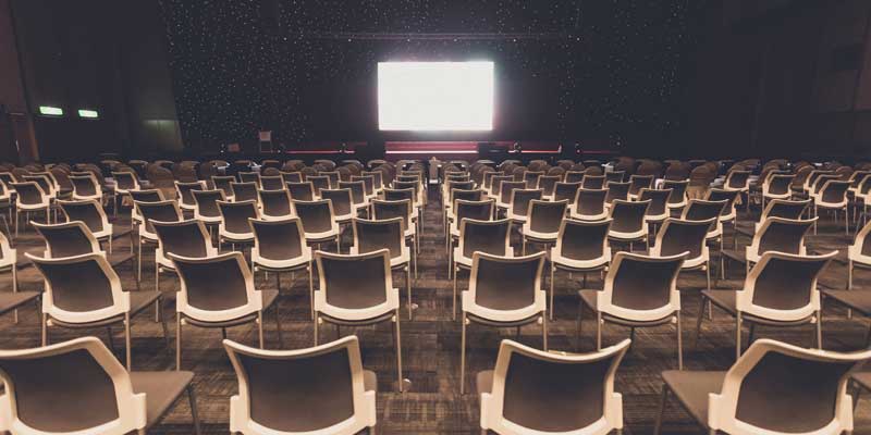 a theater with empty seats