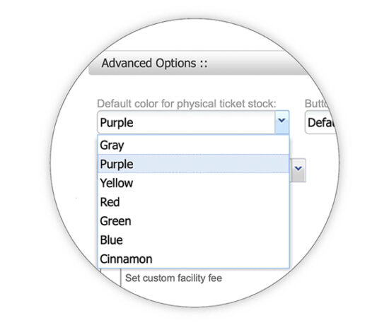 Selecting a ticket color