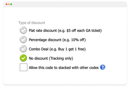 Tracking discount code