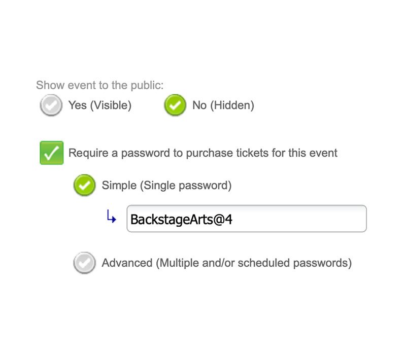 Make your event private or require a password