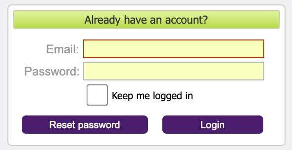 This is the form for logging into your account.