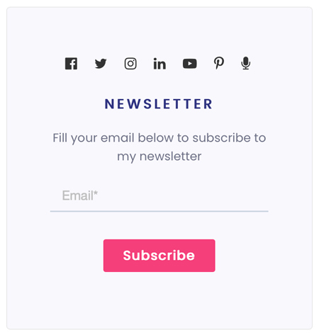 Blog newsletter subscription box